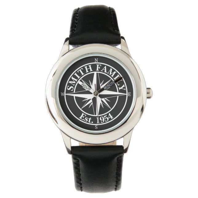 Reloj De Pulsera Emblema personalizable de monograma de estrella de (Anverso)