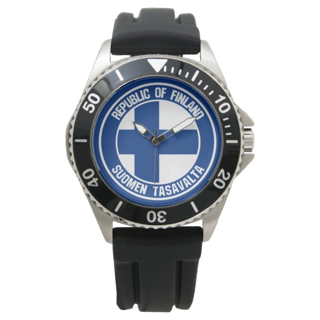 Reloj De Pulsera Emblema redondeado de Finlandia (Anverso)