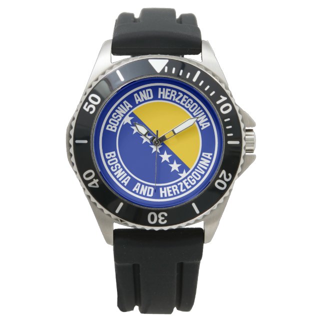 Reloj De Pulsera Emblema redondo de Bosnia y Herzegovina (Anverso)