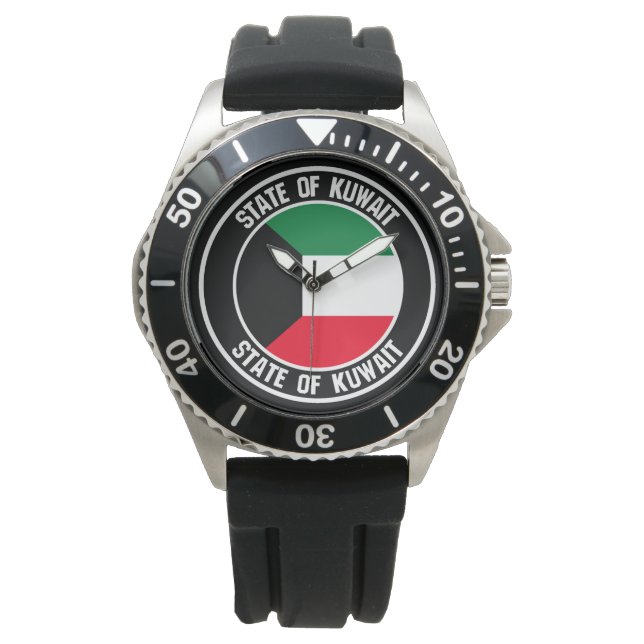 Reloj De Pulsera Emblema redondo de Kuwait (Anverso)
