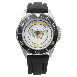 Reloj De Pulsera Emblema redondo de United States Virgin Islands