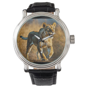 Reloj De Pulsera Emboscada de la leona manchada de dientes de sable