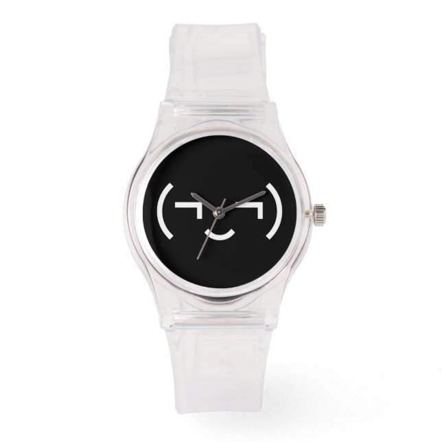 Reloj De Pulsera Emoticon smug (‿) Kaomoji japonés (Anverso)