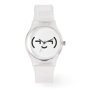 Reloj De Pulsera Emoticon smug (‿) Kaomoji japonés