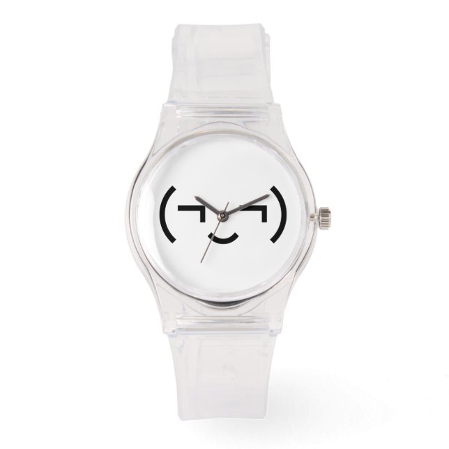 Reloj De Pulsera Emoticon smug (‿) Kaomoji japonés (Anverso)