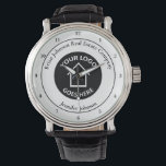 Reloj De Pulsera Empresa inmobiliaria añada su Personalizado de log<br><div class="desc">Este reloj personalizado de moda de realtor está personalizado con el logotipo de su compañía de bienes inmuebles en el centro. Añada el nombre y el agente de su empresa inmobiliaria en este diseño moderno para un regalo de reloj de pulsera elegante y personalizado.</div>