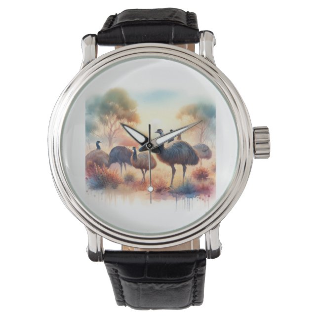 Reloj De Pulsera Emu Painting 040624AREF122 - Watercolor (Anverso)