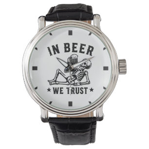 Reloj De Pulsera En cerveza confiamos esqueleto relajante Beer Pong