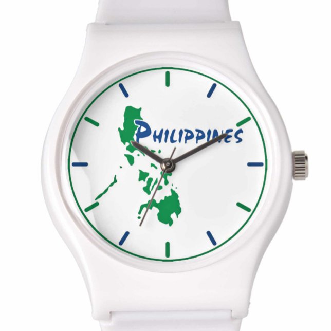 Reloj de pulsera en mapa de Filipinas (Subido por el creador)