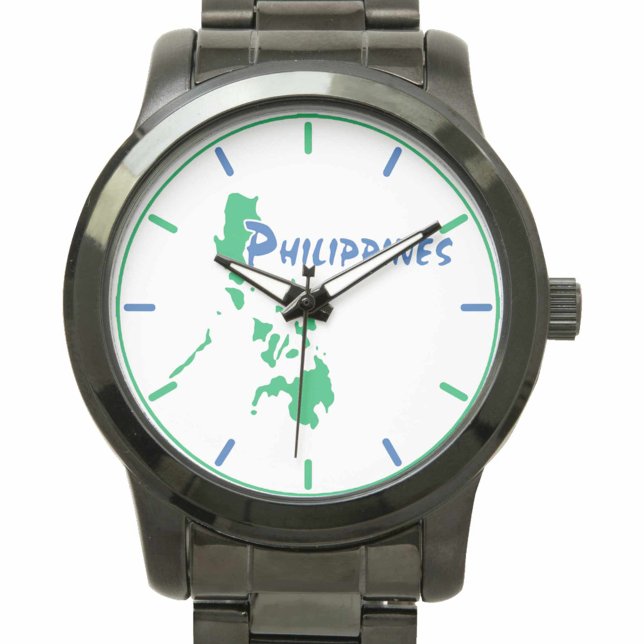 Reloj de pulsera en mapa de Filipinas (Subido por el creador)