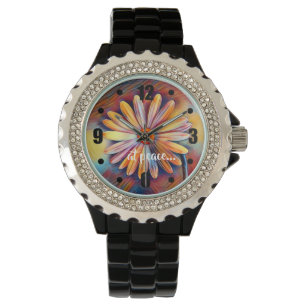Reloj De Pulsera en paz - Colorful Daisy Flower Boho