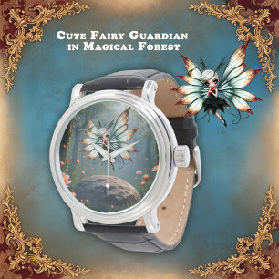 Reloj De Pulsera Encantador Guardián Hada en Bosque Mágico