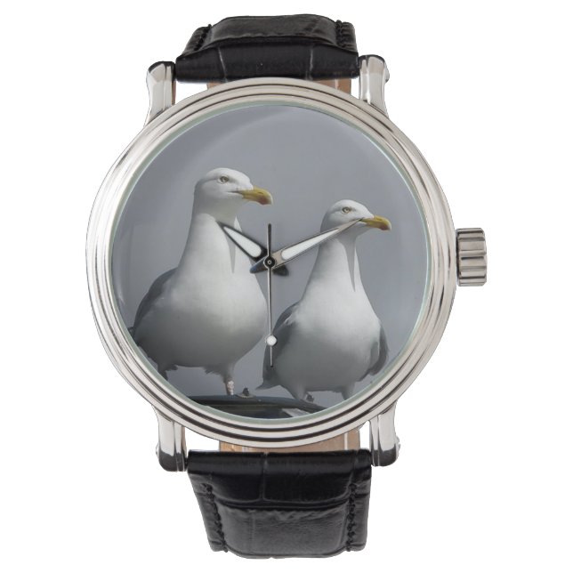 Reloj De Pulsera Encantadora Pareja de Gaviota Sr. y Sra. Gully Exp (Anverso)