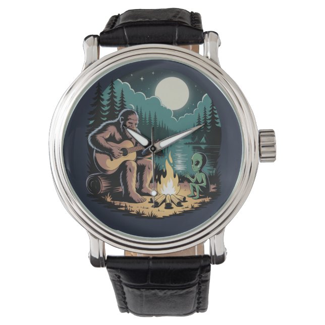 Reloj De Pulsera Encuentro Paranormal de Bigfoot Alien OVNI Críptid (Anverso)