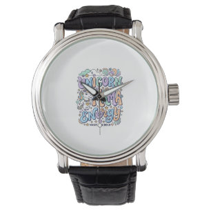 Reloj De Pulsera Energía de Mamá Unicornio Kawaii Diseño Vectorial_