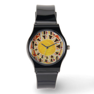 Reloj De Pulsera ENERGÍA SOLAR SOLAR SOLÁRIUM/ Naranja Amarillo, Bl