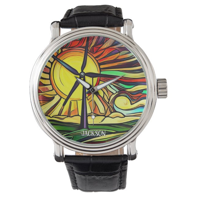 Reloj De Pulsera Energía solar y eólica (Anverso)