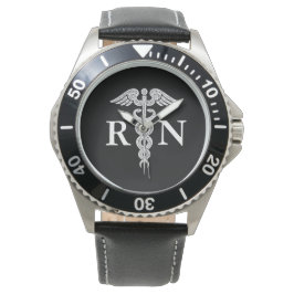 Reloj De Pulsera Enfermera con matrícula masculina RN Caduceus Medi