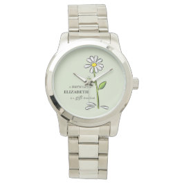 Reloj De Pulsera Enfermera Cumpleaños Religiosa Verde Daisy Persona