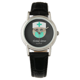Reloj De Pulsera Enfermera curada de Héroe Blanco negro personali