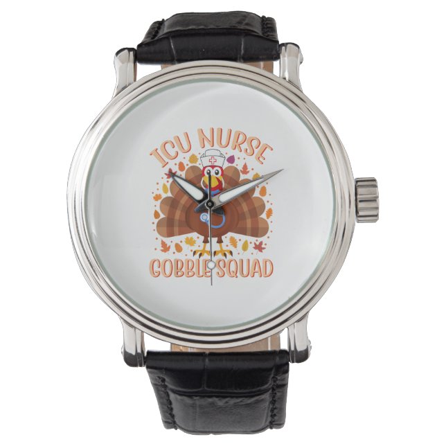 Reloj De Pulsera Enfermera de la UCI Escuadrón de Gobble Mujeres Ho (Anverso)