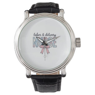 Reloj De Pulsera Enfermera de Labor y Parto Lazo Floral Camiseta Vi