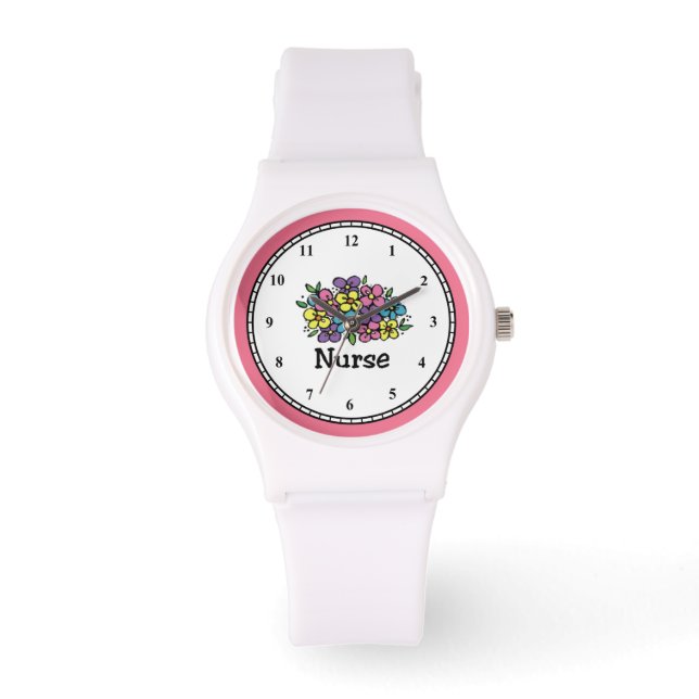 Reloj De Pulsera Enfermera en flor2 (Anverso)