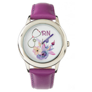 Reloj De Pulsera Enfermera floral personalizada Regalo monograma