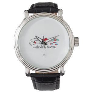 Reloj De Pulsera Enfermera Holly Jolly, camiseta clásica de Hallowe