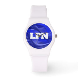 Reloj De Pulsera Enfermera LPN Guay Blue Design Watch