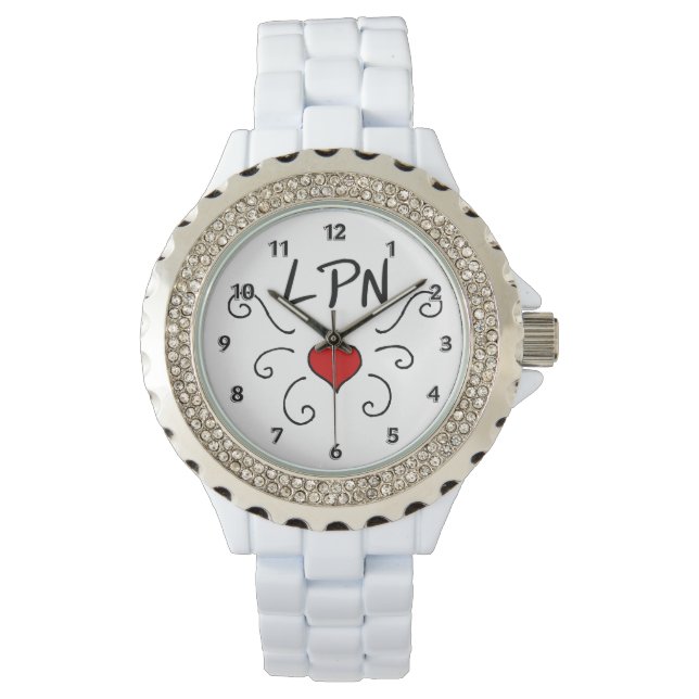 Reloj De Pulsera Enfermera LPN Love Tattoo (Anverso)