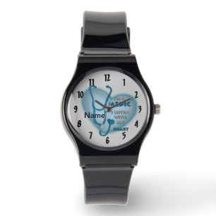 Reloj De Pulsera Enfermera Médica del Corazón Azul