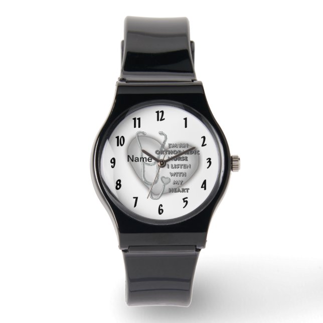 Reloj De Pulsera Enfermera ortopédica de Gray Heart (Anverso)