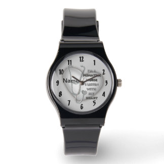 Reloj De Pulsera Enfermera pediátrica de Gray Heart