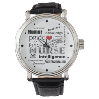 Reloj De Pulsera Enfermera psiquiátrica con atributos de orgullo/co
