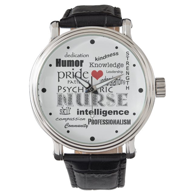 Reloj De Pulsera Enfermera psiquiátrica con atributos de orgullo/co (Anverso)