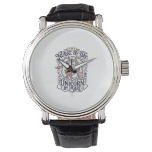Reloj De Pulsera Enfermera Unicornio de Día Unicornio de Corazón Fo