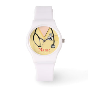 Reloj De Pulsera Enfermera Watch Scrub Top Stethoscope Amarillo