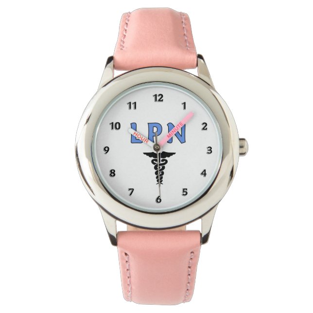 Reloj De Pulsera Enfermeras LPN Caduceus (Anverso)