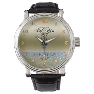 Reloj De Pulsera Enfermeras médicas del símbolo el   del caduceo