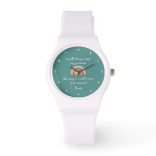 Reloj De Pulsera Enfermero de enfermera Boho Arcoiris Verde azulado