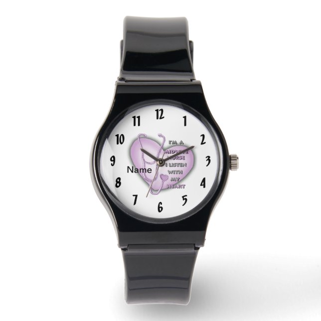 Reloj De Pulsera Enfermero de parteras moradas (Anverso)