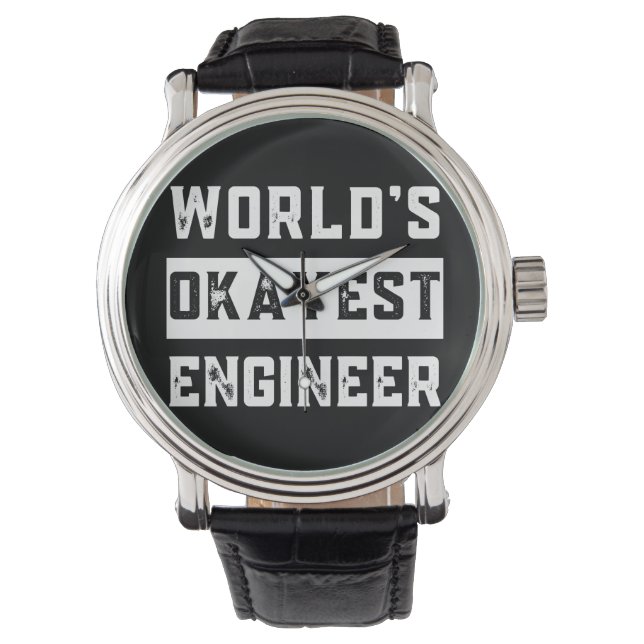 Reloj De Pulsera engineer, engineering, okayest, funny, humor (Anverso)