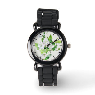 Reloj De Pulsera Enredadera flor blanca  