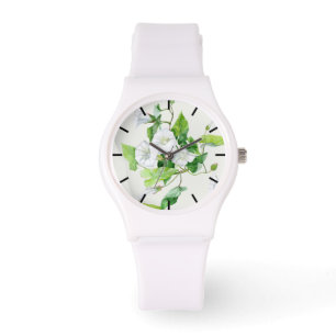 Reloj De Pulsera Enredadera flor blanca