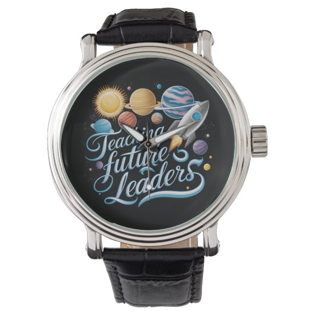 Reloj De Pulsera Enseñanza a futuros líderes del planeta espacial (Anverso)