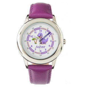Reloj De Pulsera Enseñanza del tiempo personalizada de dinosaurios 