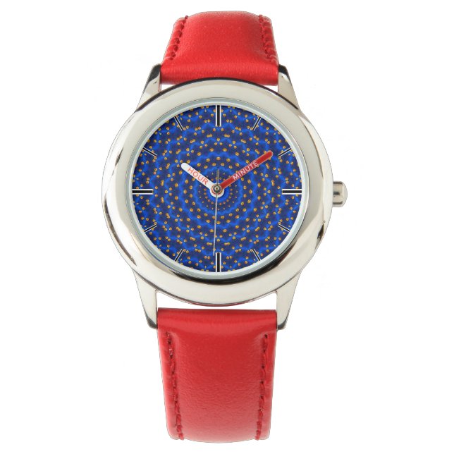 Reloj De Pulsera Ente auf Blau Kaleidoscope Pequeño (Anverso)