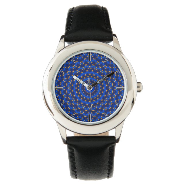 Reloj De Pulsera Ente auf Blau Kaleidoscope Pequeño (Anverso)