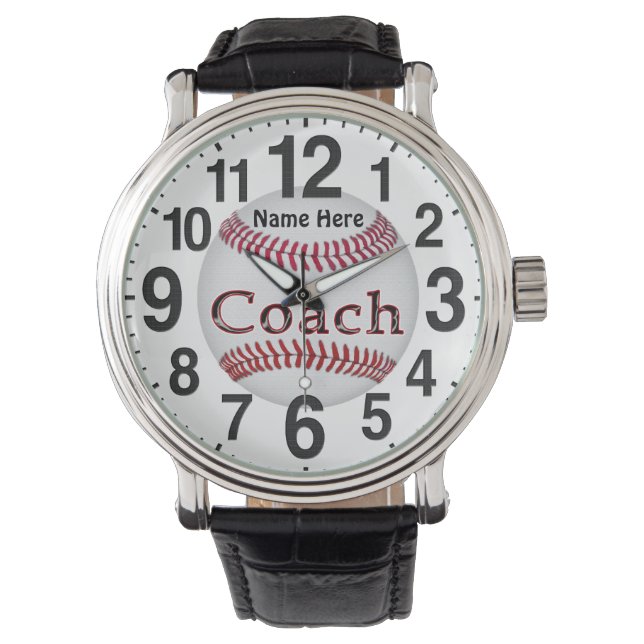 Reloj De Pulsera Entrenador de béisbol personalizado obsequia BASEB (Anverso)